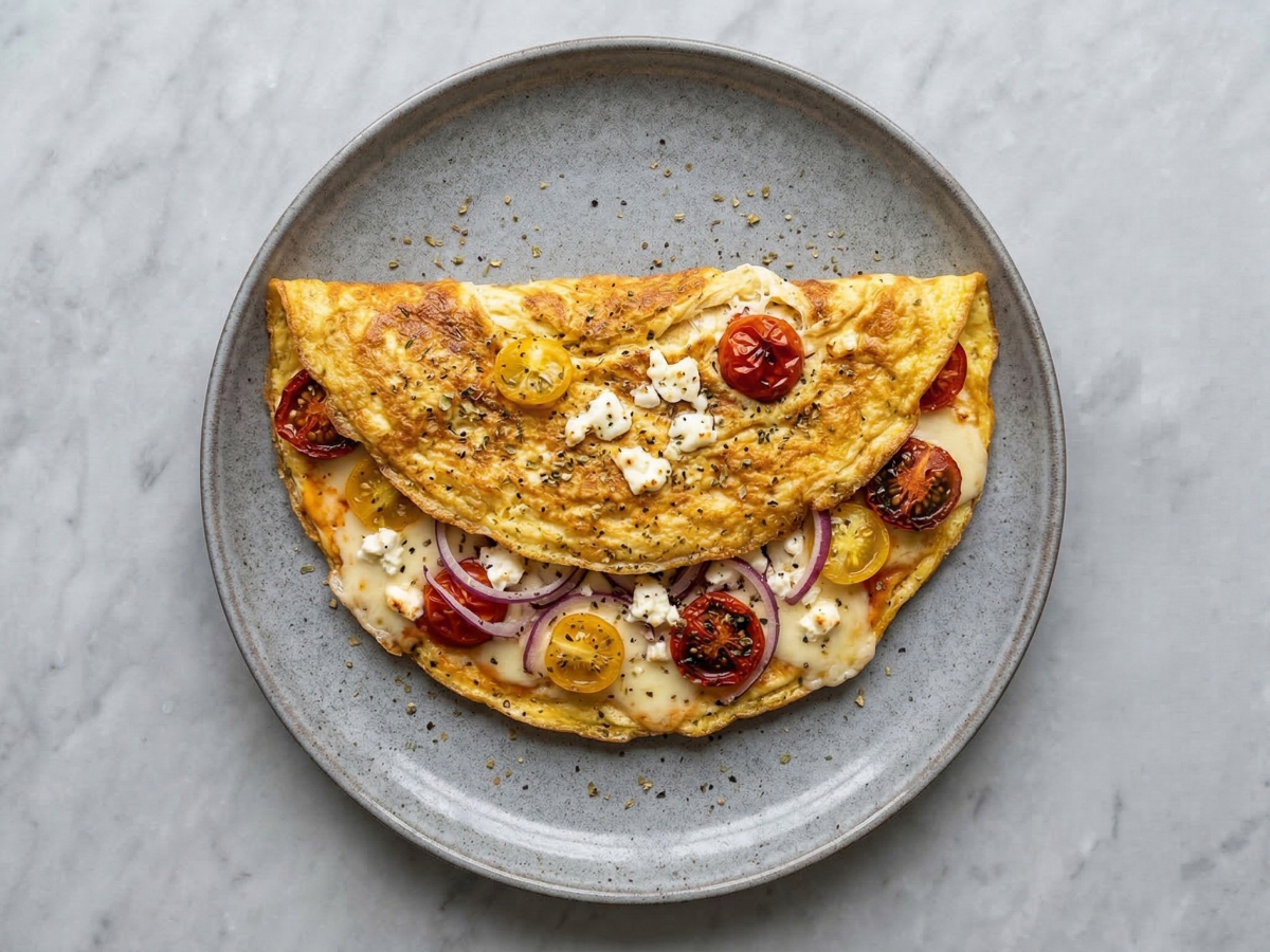 High-Protein Pizza Omelette Recipe