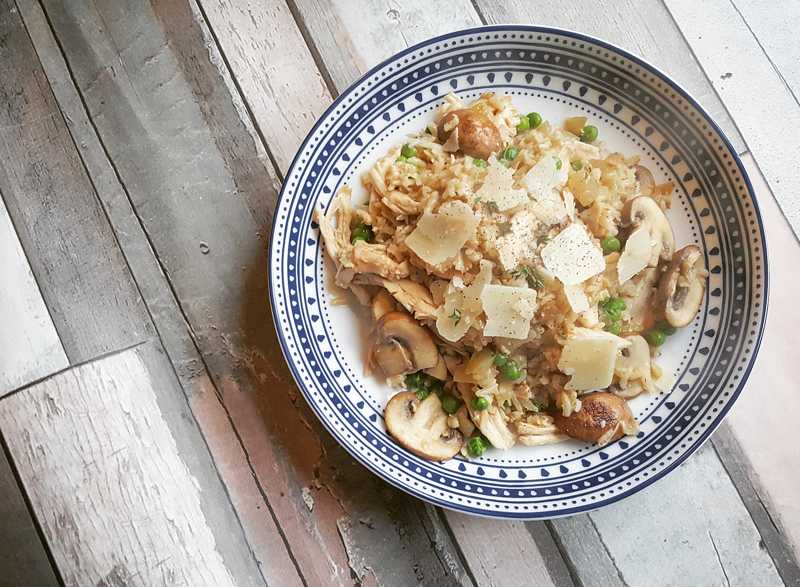 Easy Chicken, Mushroom & Brown Rice Risotto Recipe