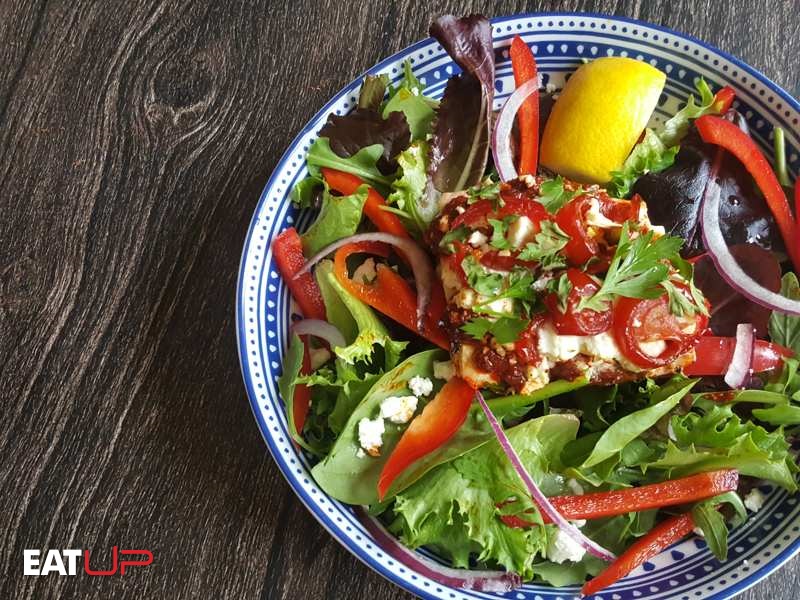 Harissa-Spiced Salmon & Feta Summer Salad Recipe