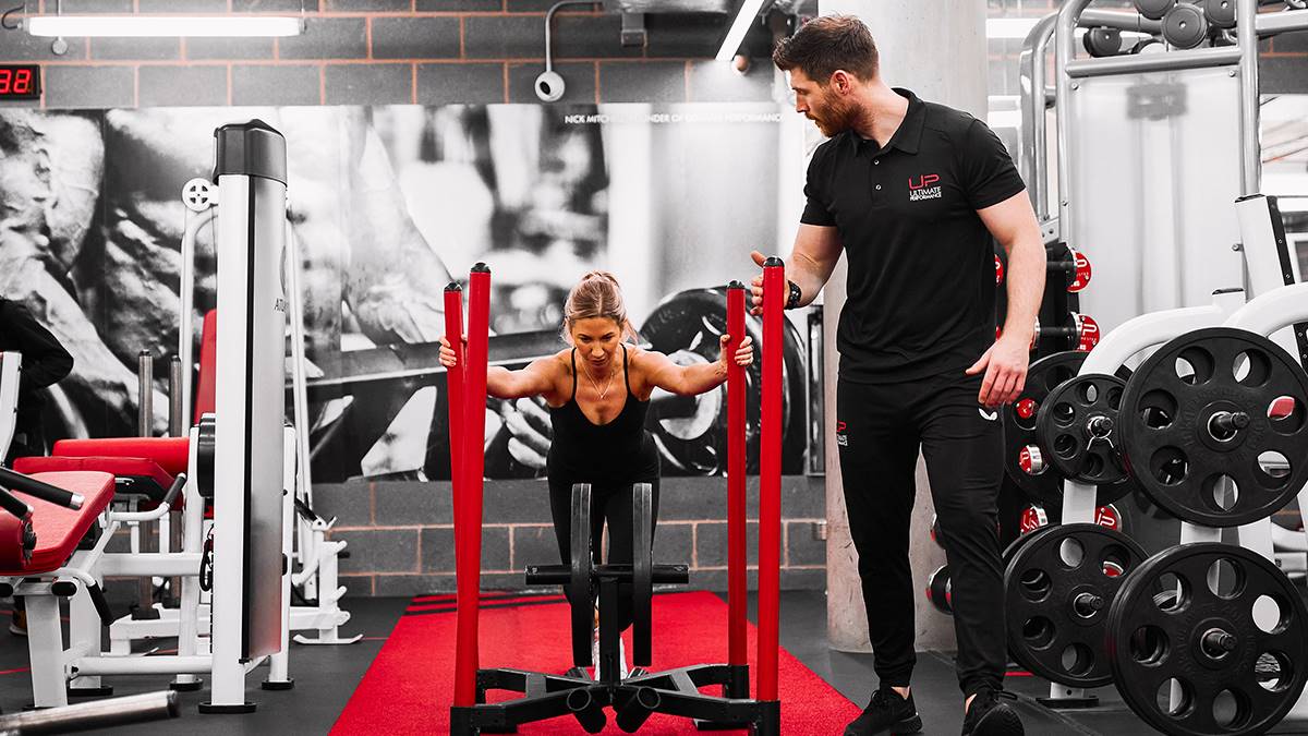 female sled push