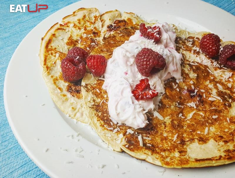 Raspberry & Coconut Cheesecake Pancakes Recipe